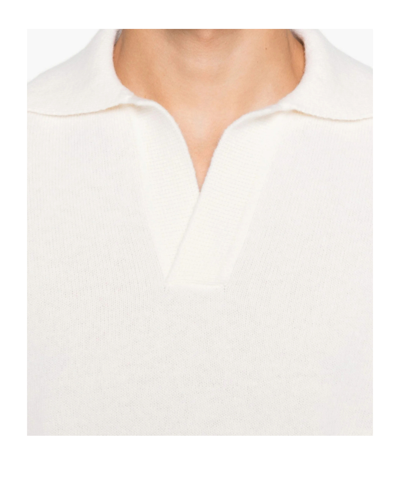 Roberto Collina Long Sleeve Ribbed Sweater In White