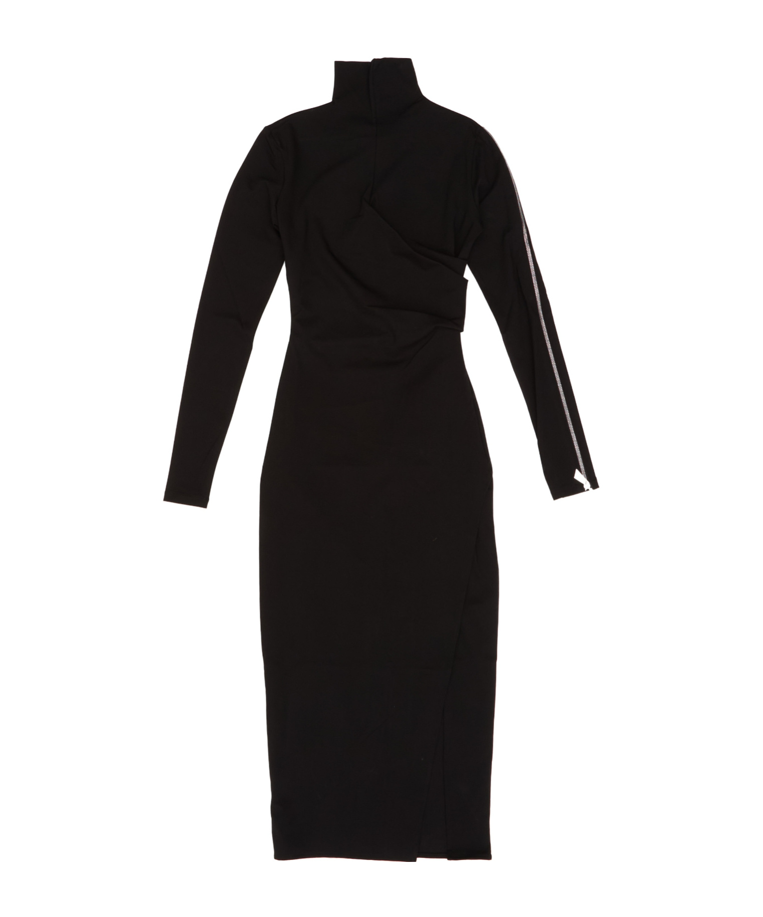 Attico The  High Neck Zip Detailed Dress In Black