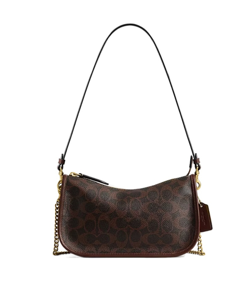 Coach Zipper Shoulder Bag In Brown