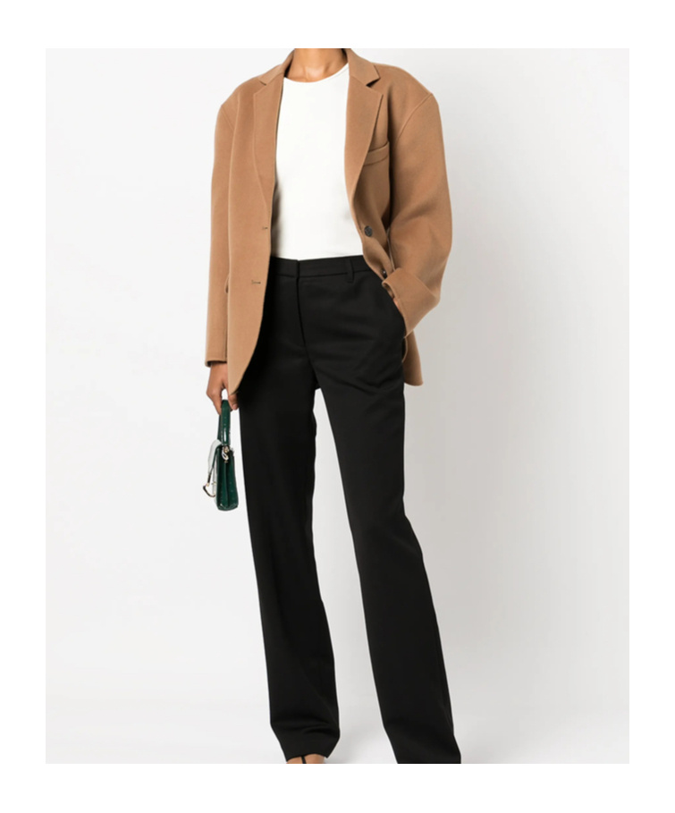 Anine Bing Oversized Wool-cashmere Blend Blazer In Brown