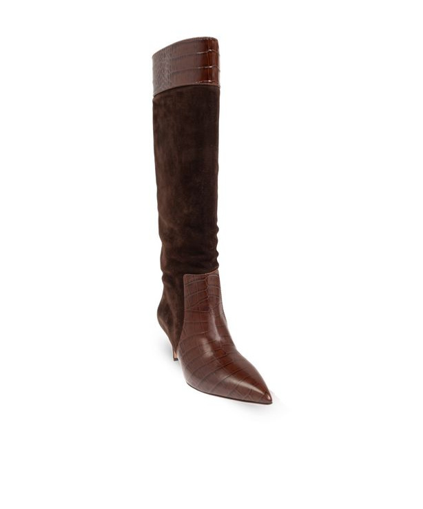 Shop Paris Texas Embossed Heeled Boots In Black