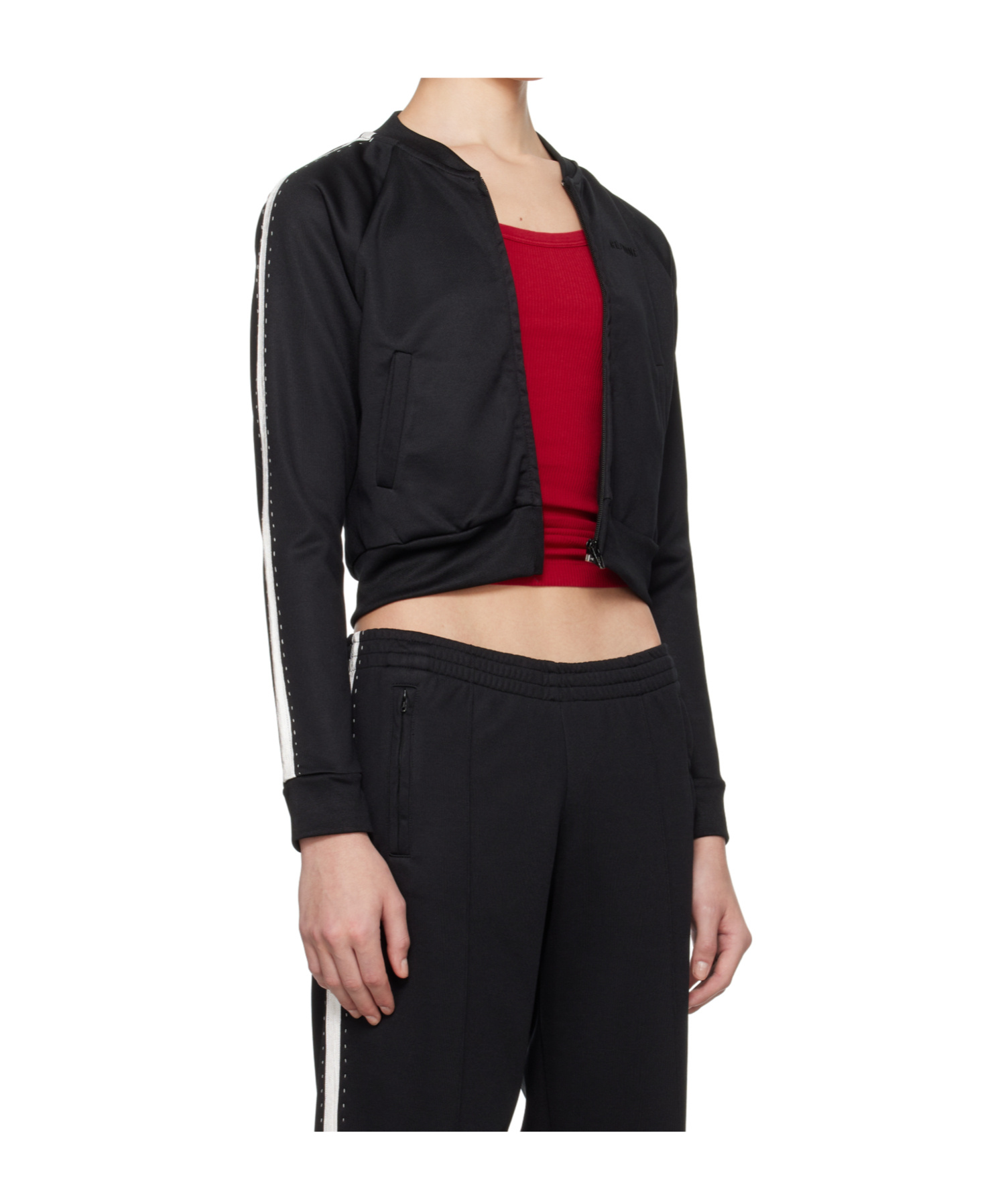 Re/done Logo Embroidered Casual Jacket In Black