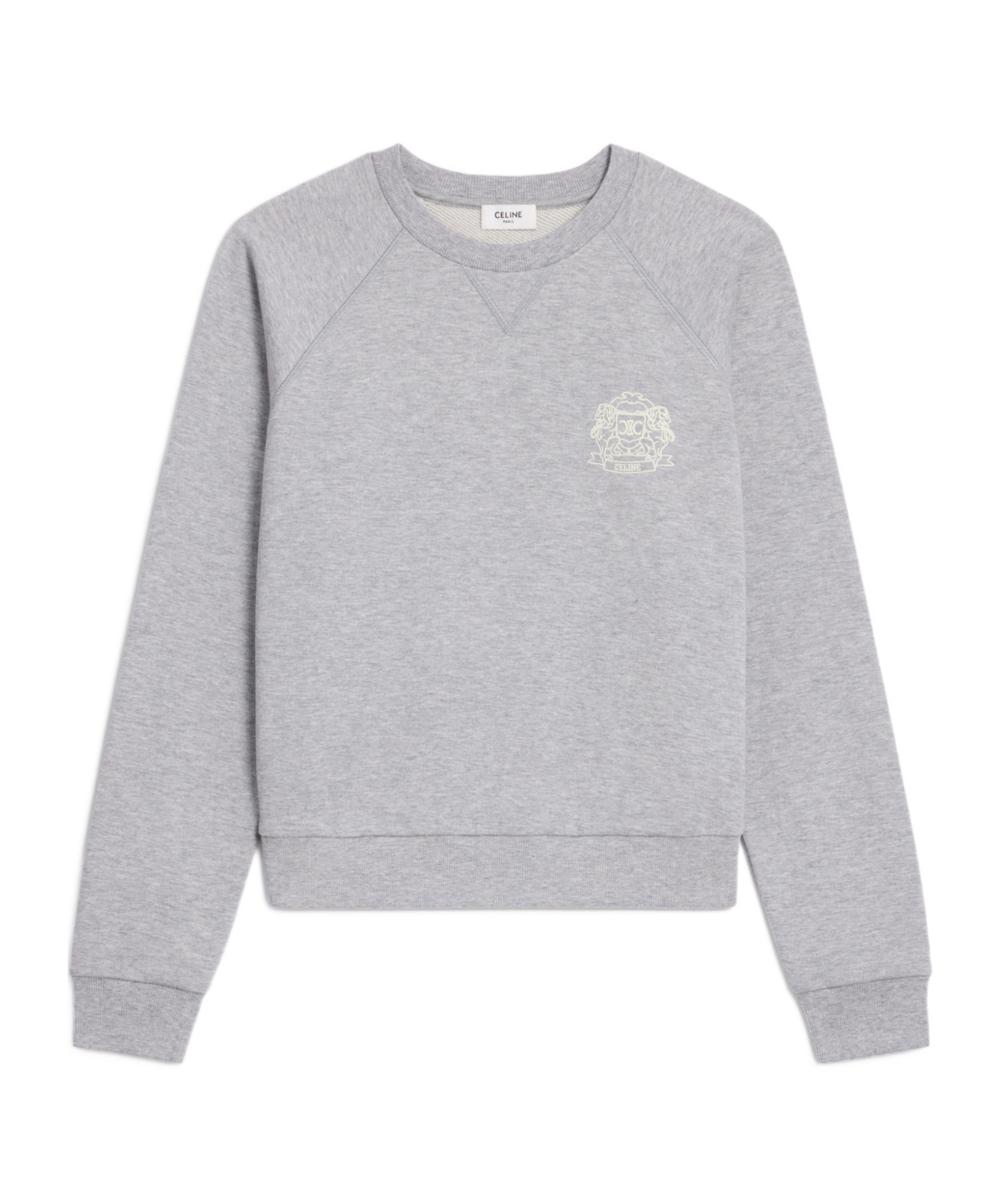Celine Blason Sweatshirt In Cashmere Cotton In Gray