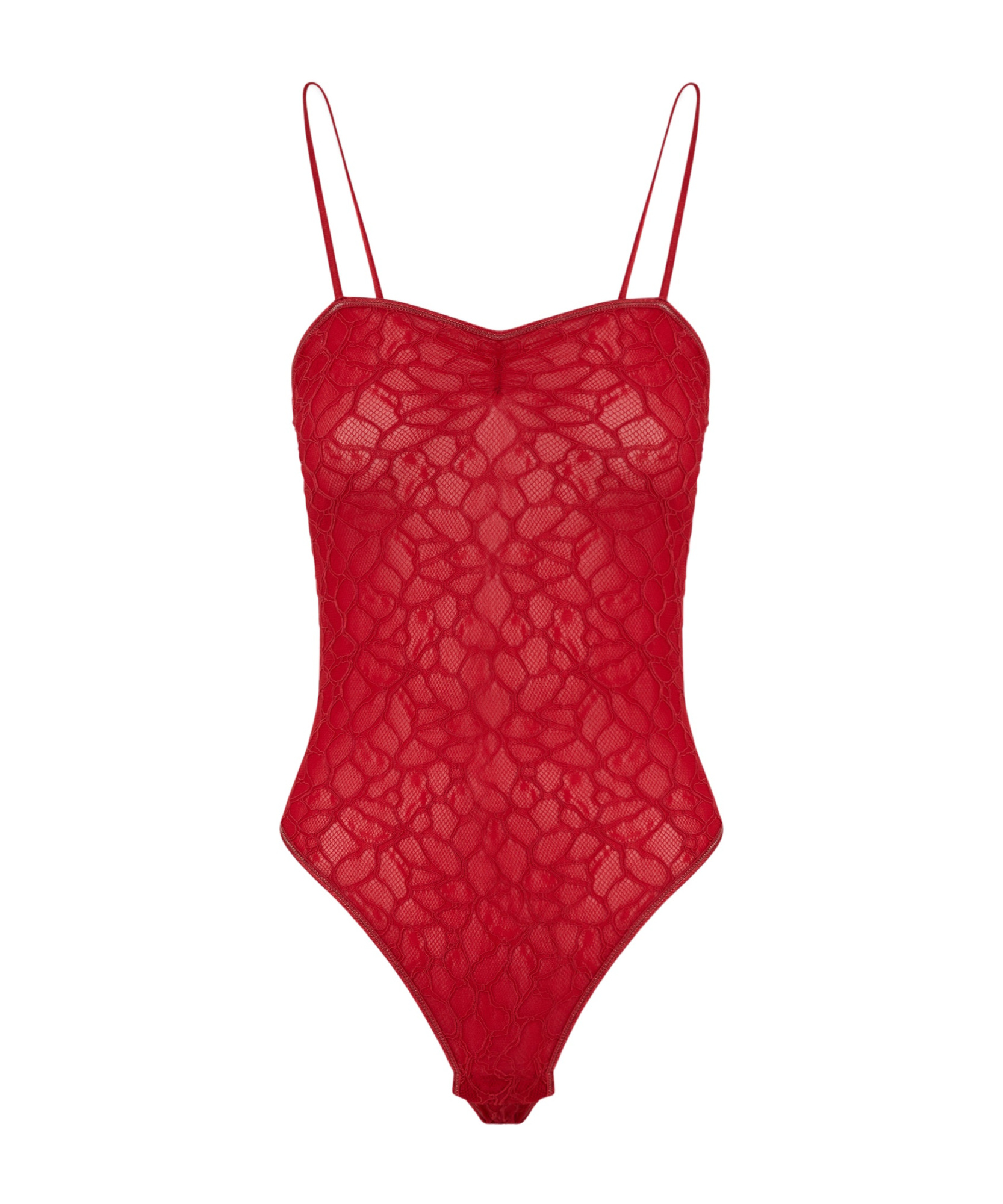 Pinko Bodysuit With Thin Lace Straps In Red