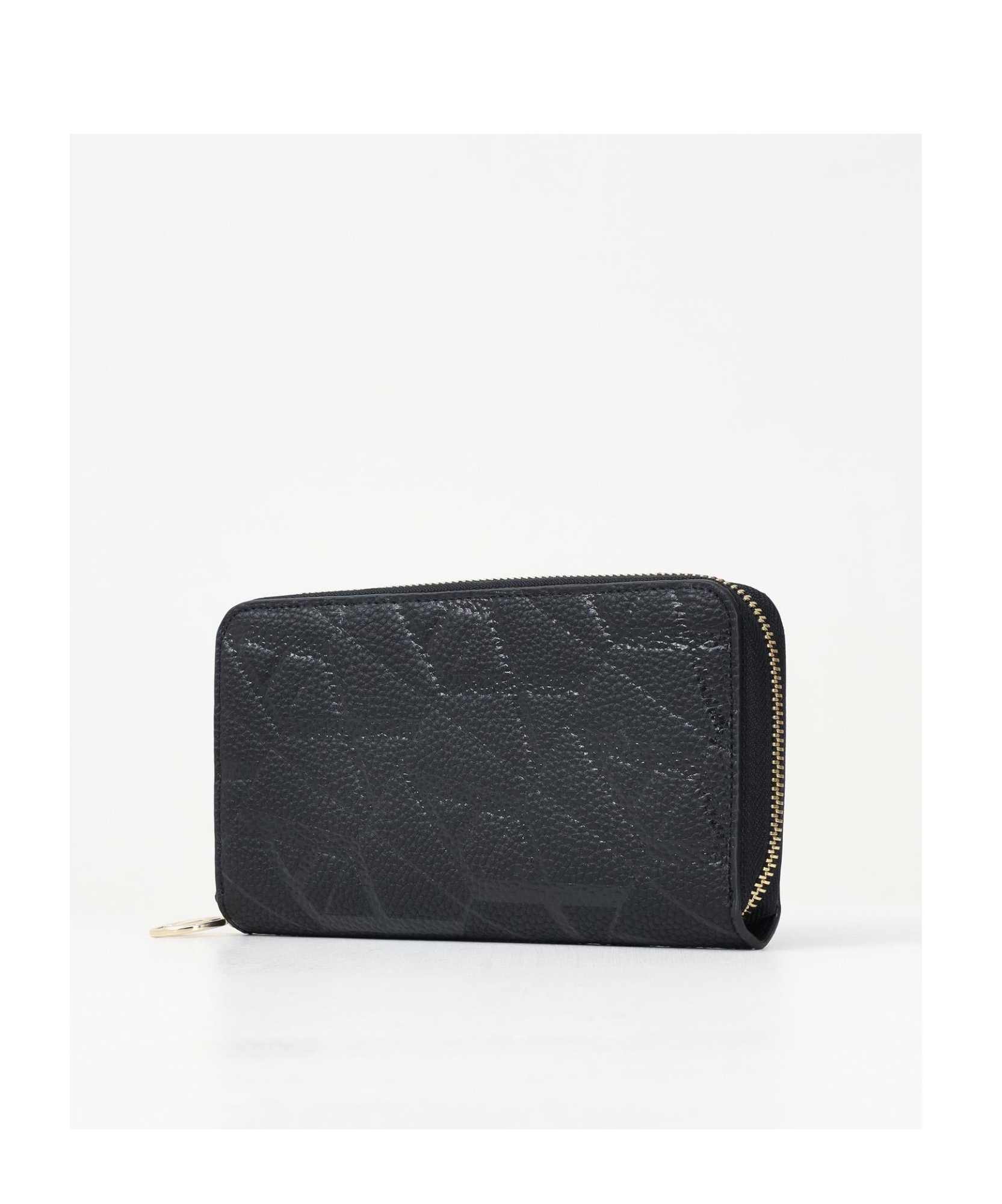Armani Exchange Wallet With Monogram Pattern In Black