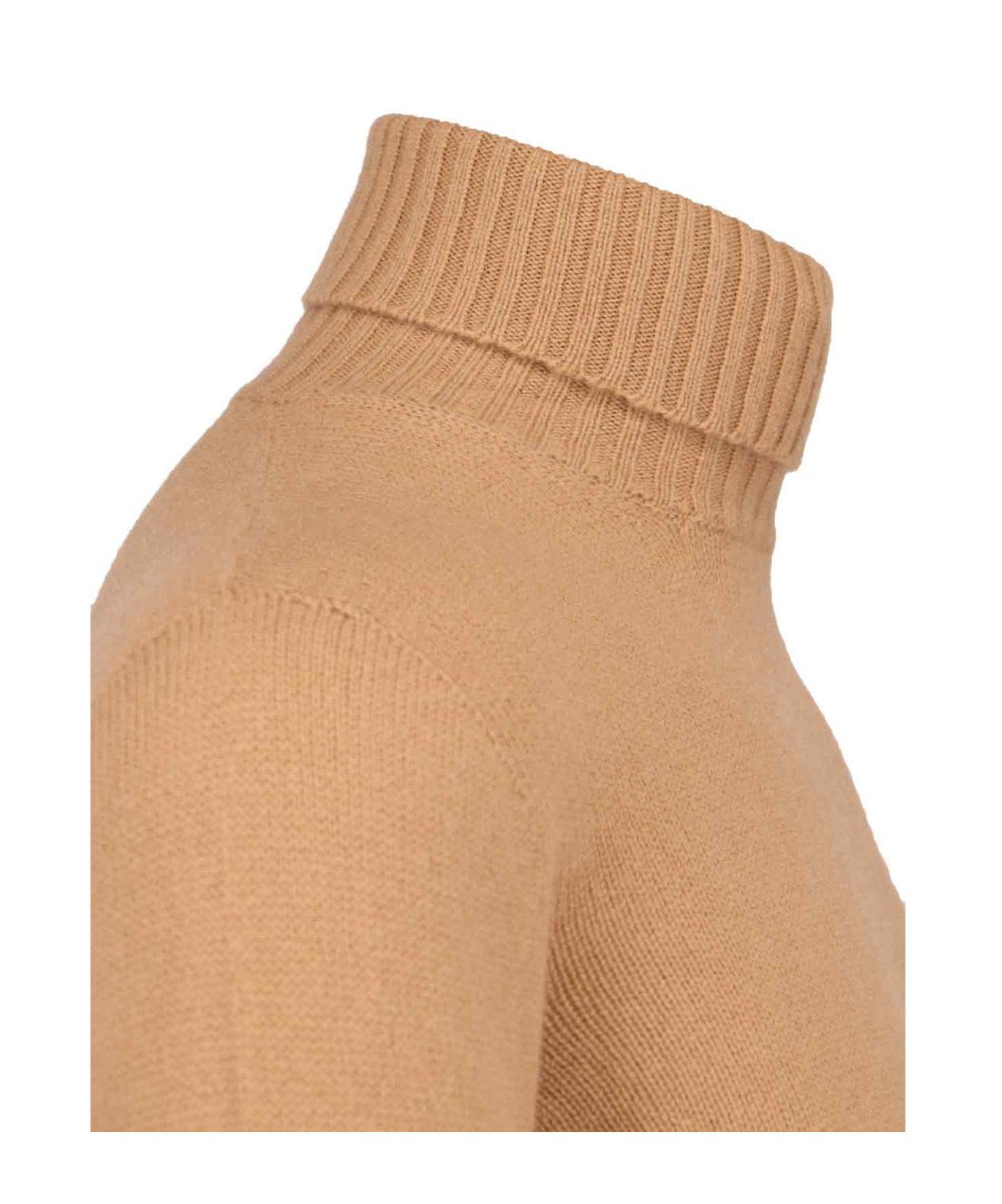 Drumohr Turtleneck Sweater In Brown Cashmere Ribbed Trim In Brown