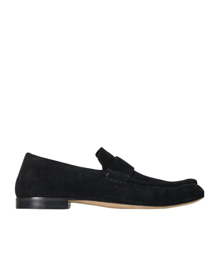 The Row Soft Suede Finish Loafers In Black