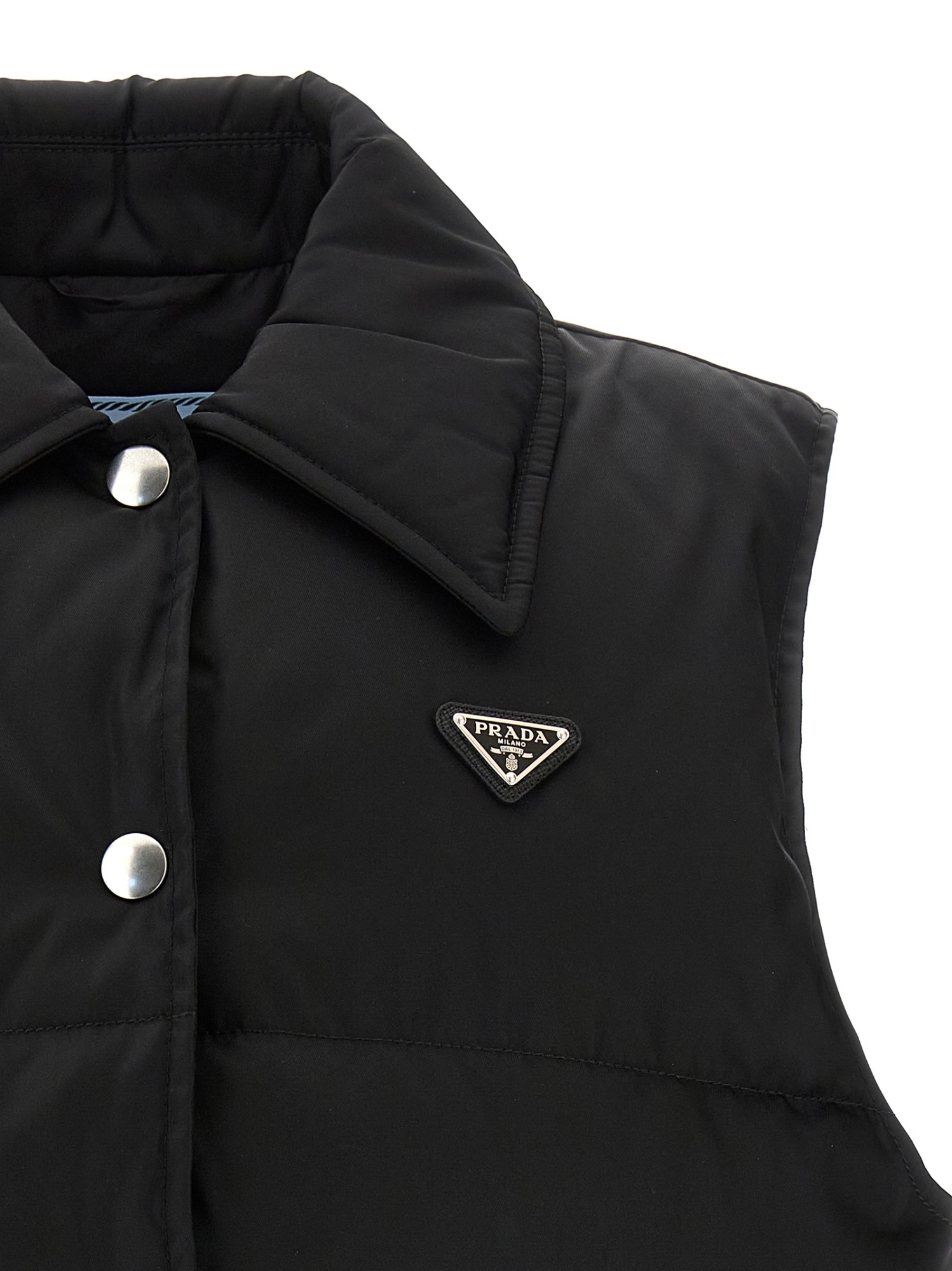 Prada Sleeveless Cotton Vest In Black
