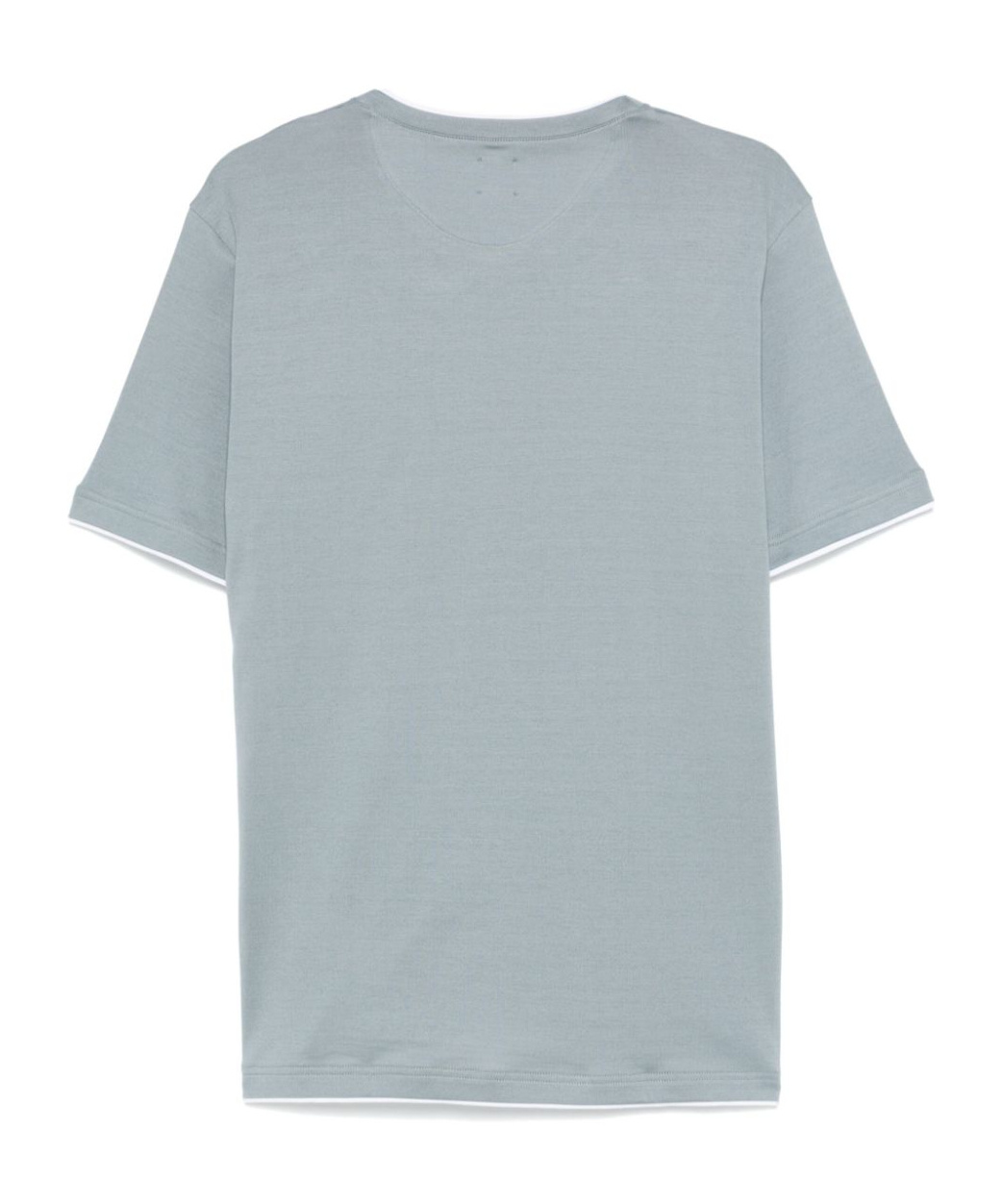 Eleventy Crew-neck Cotton T-shirt In Blue