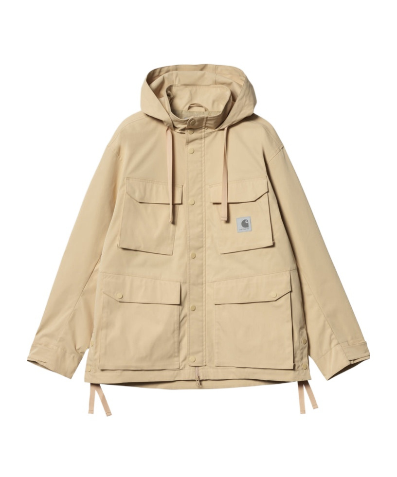 Carhartt Balto Logo-patch Hooded Jacket In Nude