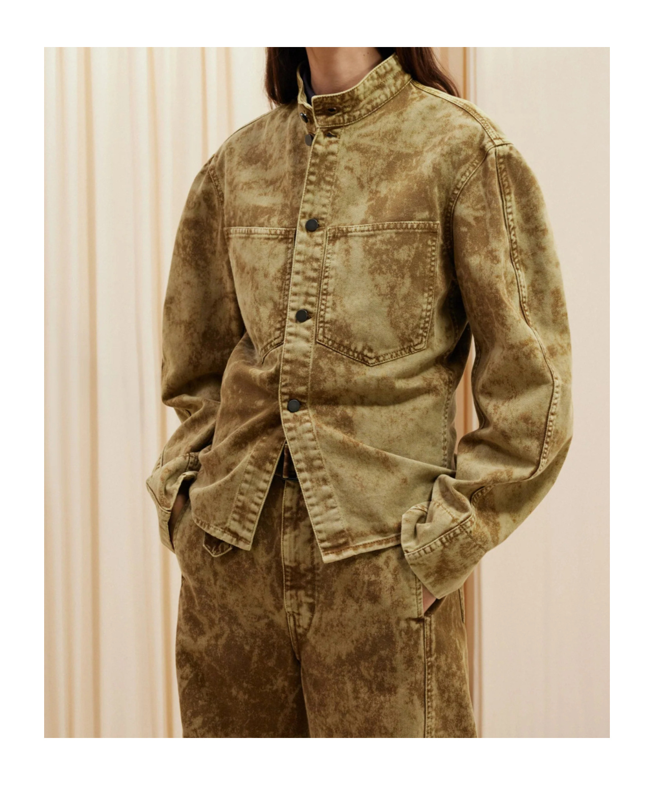 LEMAIRE DENIM COAT WITH CURVED SLEEVES