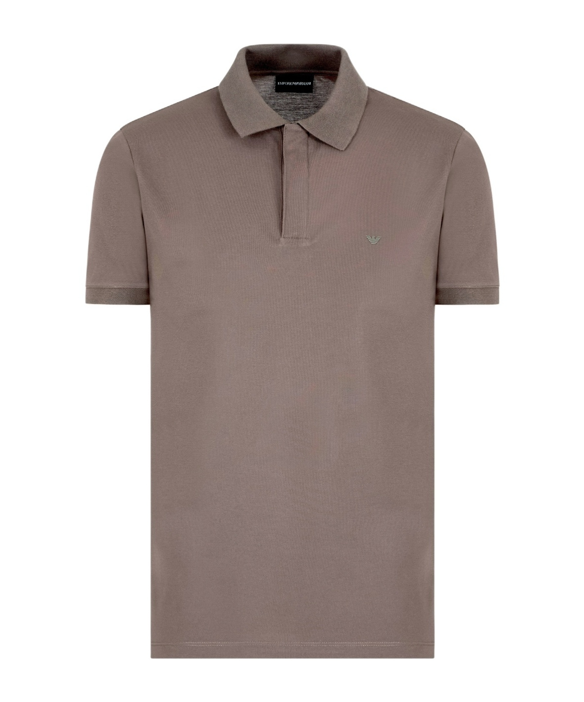 Emporio Armani Travel Essential Piquet Polo Shirt In Gray