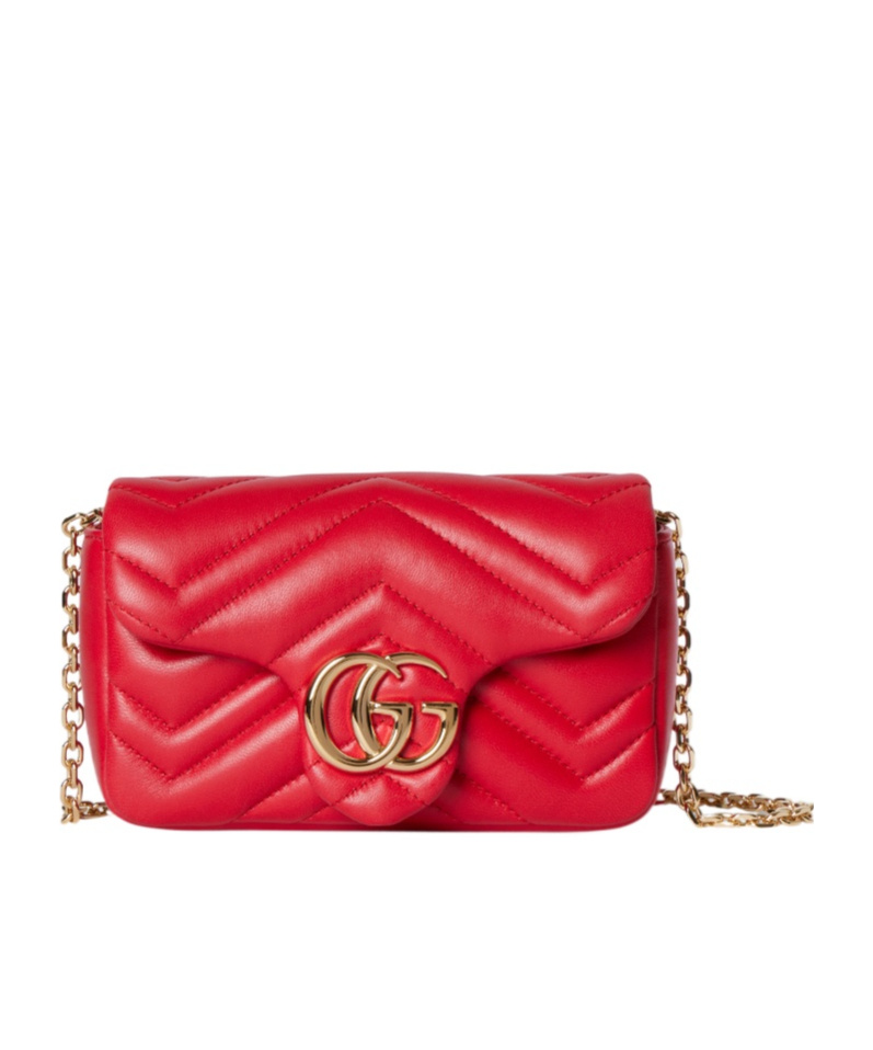 Gucci Gg Marmont Mini Shoulder Bag In Red