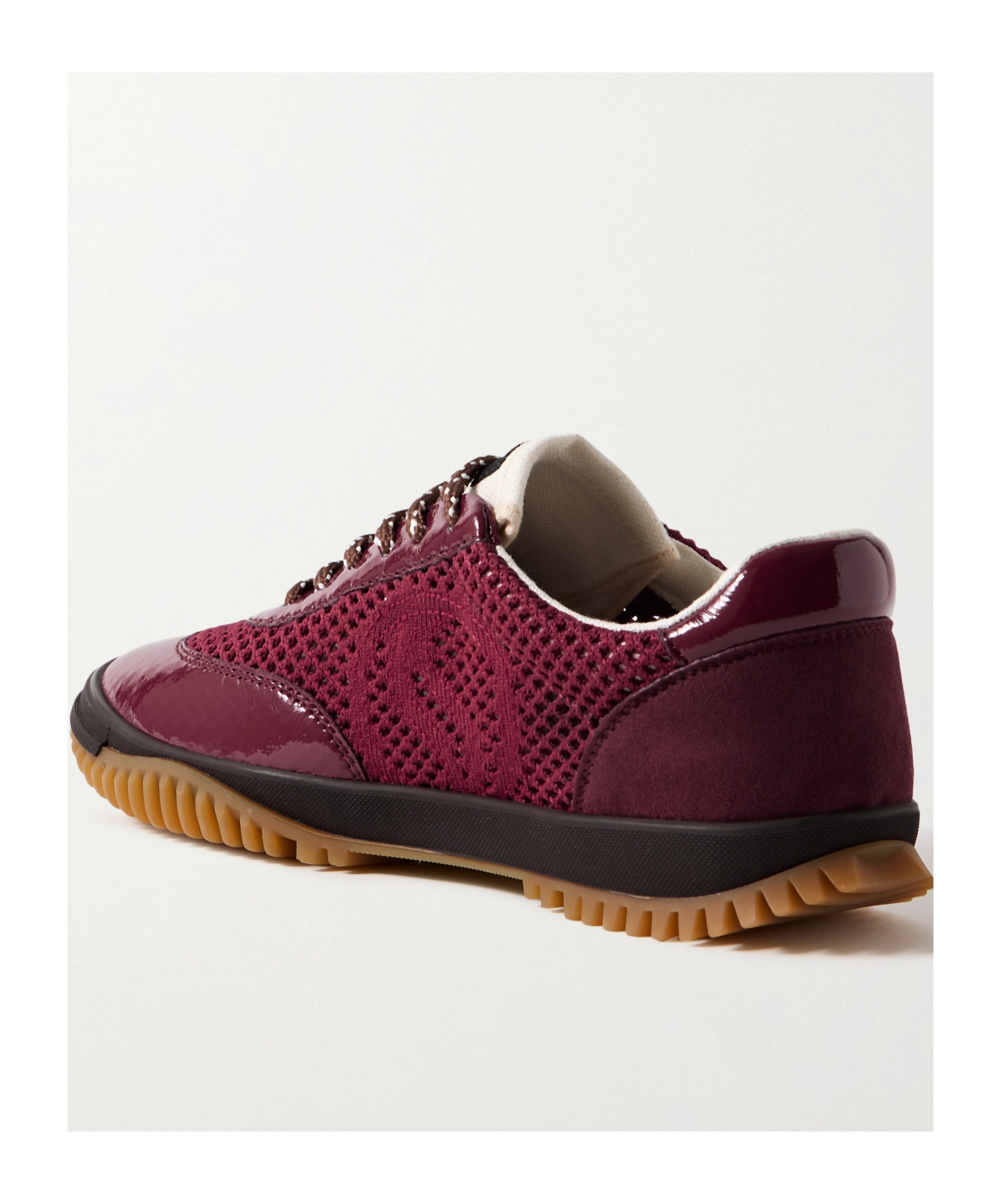 Stella Mccartney Burgundy S-wave Sport Mesh Paneled Sneakers In Brown