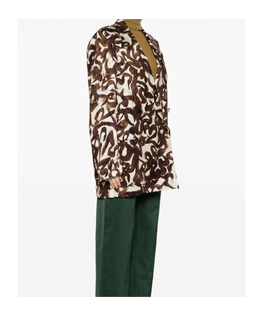 Dries Van Noten Sophisticated Jacquard Patterned Jacket In Multi