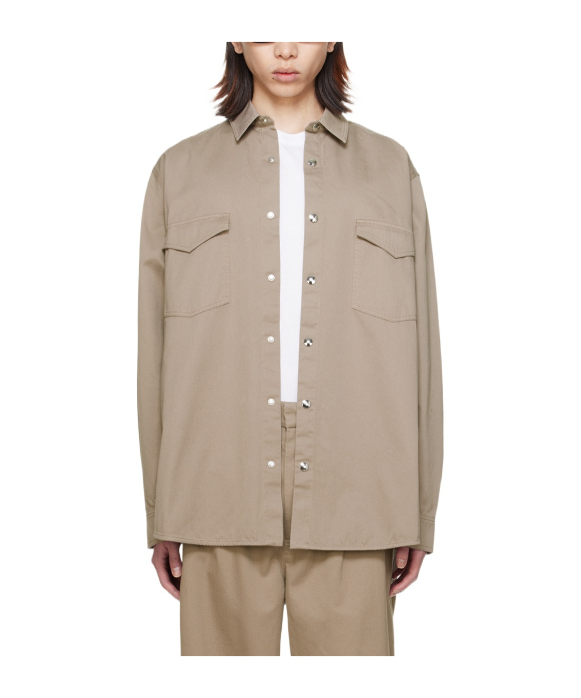 Nanushka Kinny Lapel Shirt In Gray