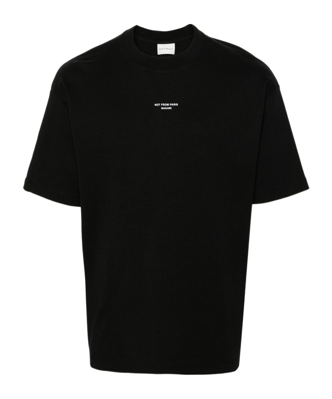 Drôle De Monsieur Black Classic Nfpm T-shirt With Logo Print In Cotton Blend Man In Black