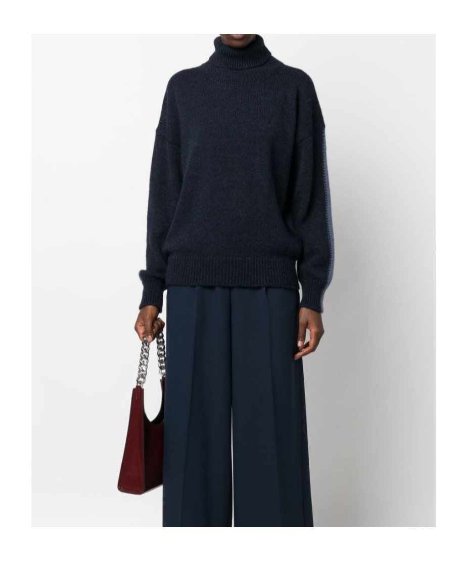 ALYSI TWO-TONE ROLL-NECK JUMPER 