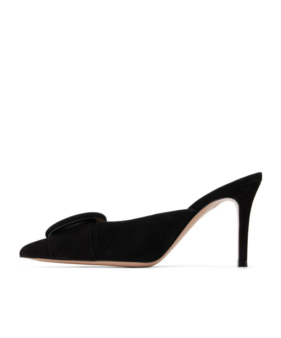 Gianvito Rossi Portofino High-heeled Muller Shoes In Black