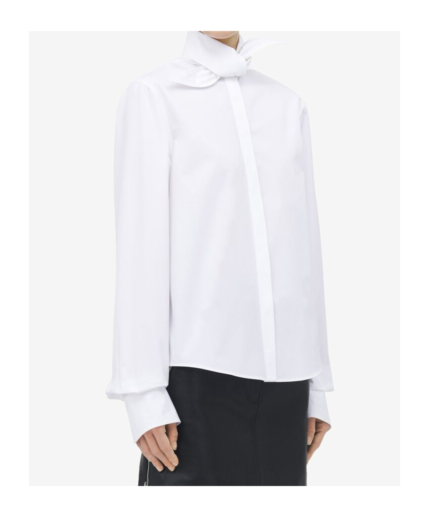 Alexander Mcqueen Cotton Exploded Collar Shirt In White