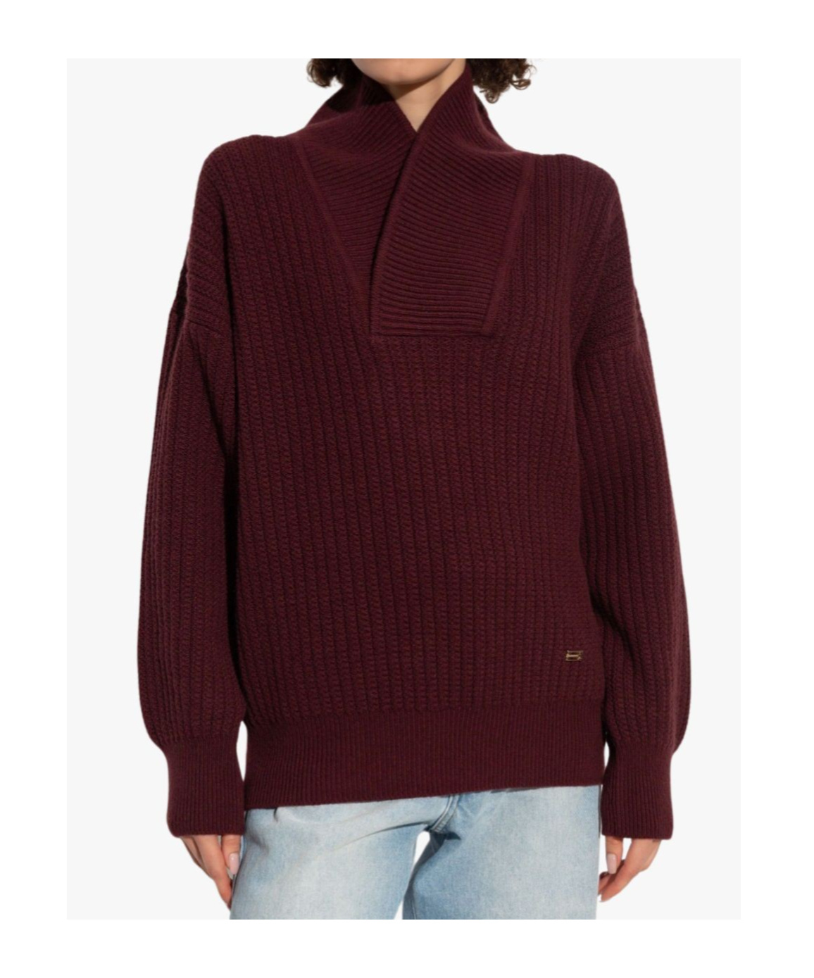 Victoria Beckham Shawl-collar Jumper In Brown