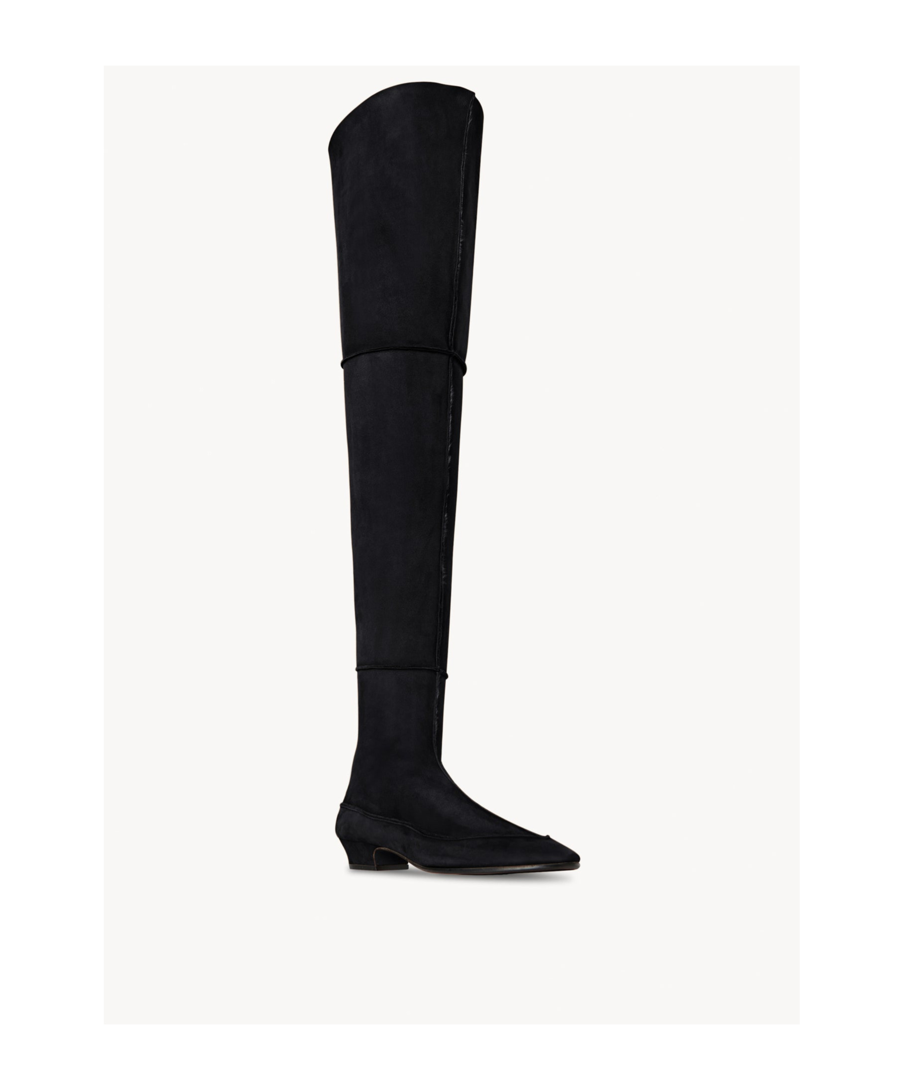 The Row Hereditas Shearling Over-the-knee Boots In Black