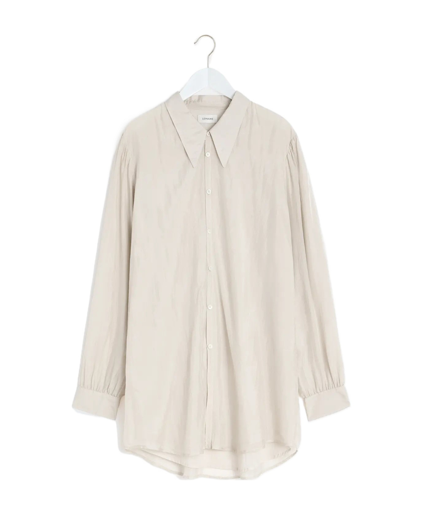 Lemaire Light Pointed Collar Shirt In Powder Blush
