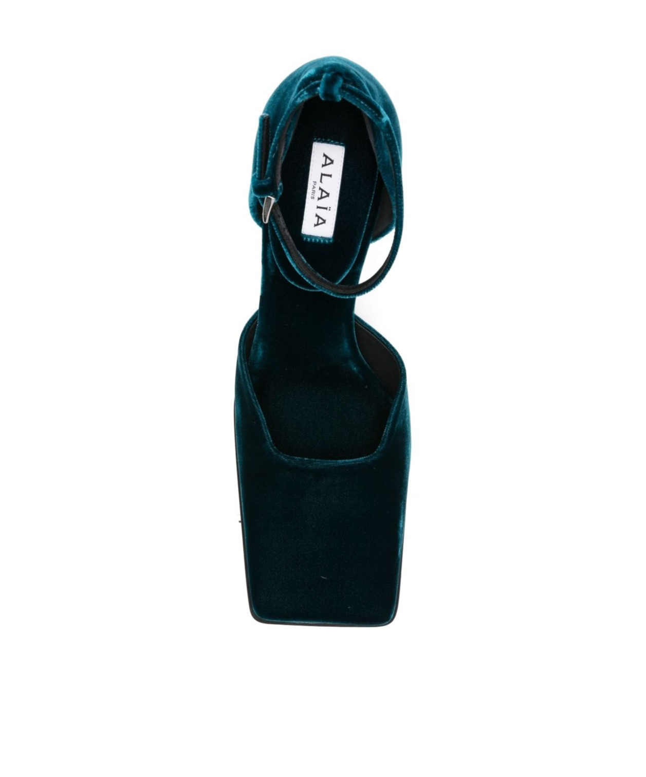 Alaïa Square D'orsay Pumps In Velvet In Blue