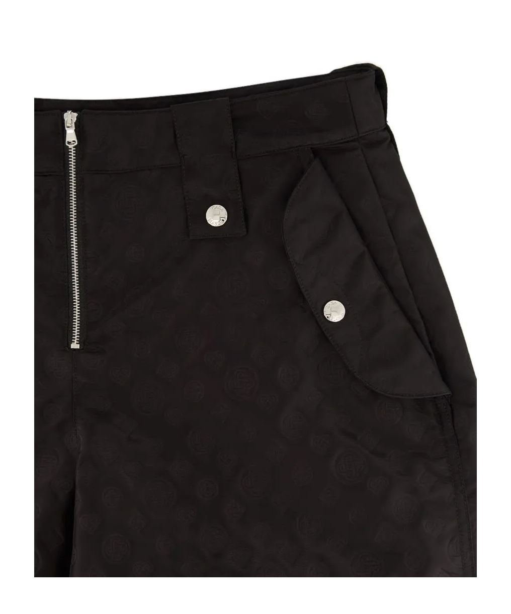 Casablanca Women Pants With Monogram Tie Detail In Black