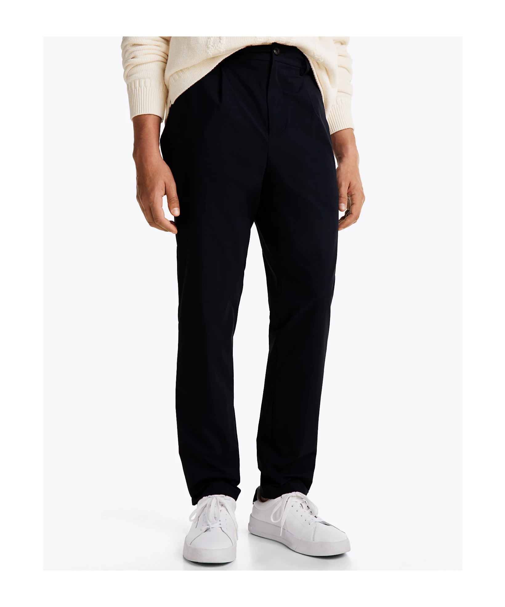 Shop Tommy Hilfiger Tapered Casual Pants In Black