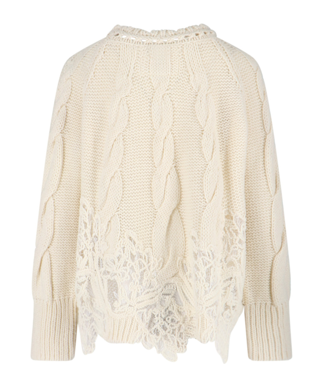 Ermanno Scervino Knitwear With Crewneck And Asymmetric Hem In Brown