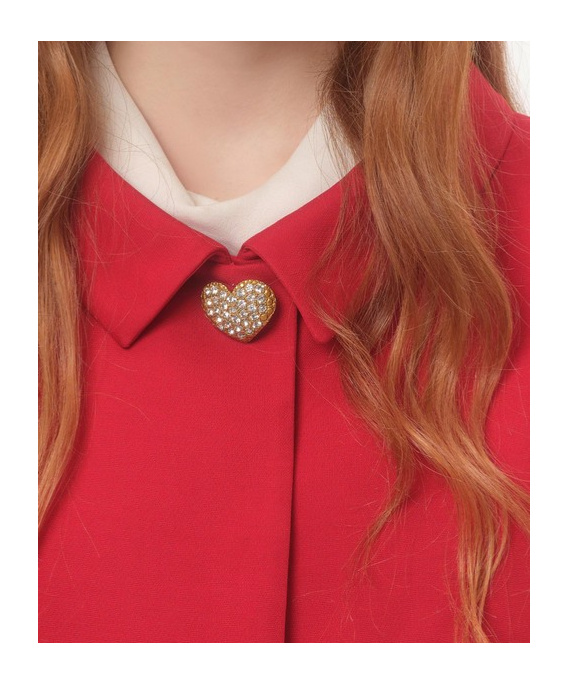 Valentino Womens Paris Heart-button Relaxed-fit Wool And Silk Jacket In Red
