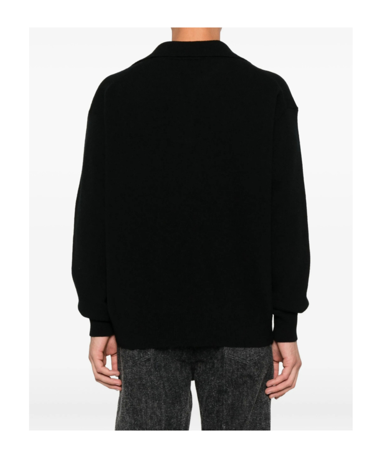 Roberto Collina Long Sleeve Ribbed Sweater In Black