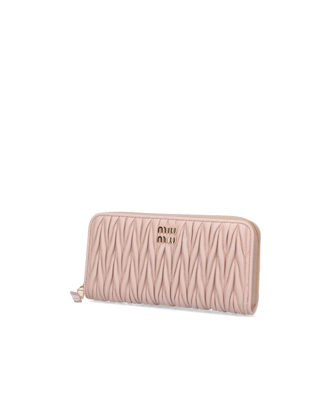 Miu Miu Large Zip Wallet In Nude