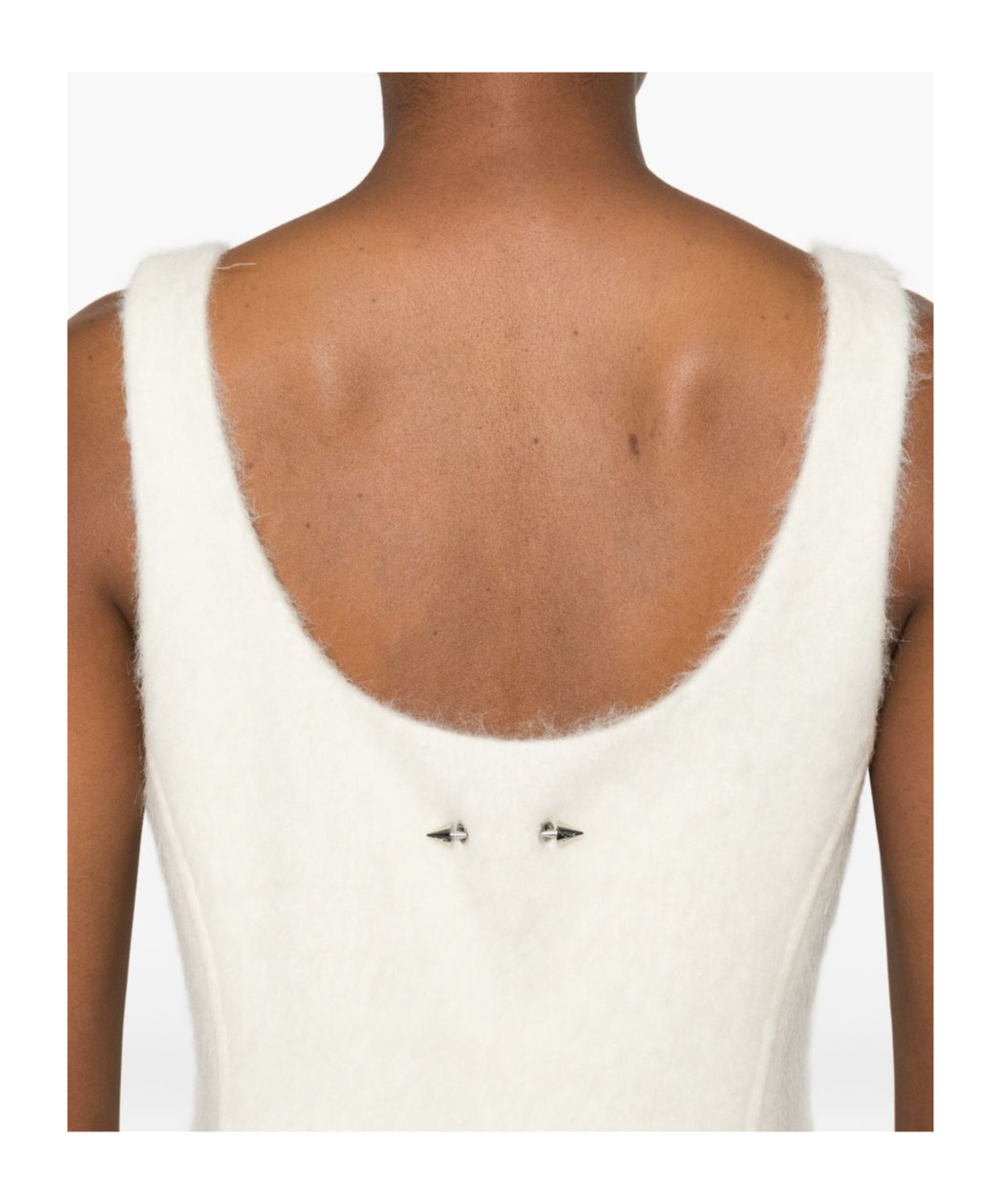 Patrizia Pepe Soft Mini Dress In Wool Blend In White