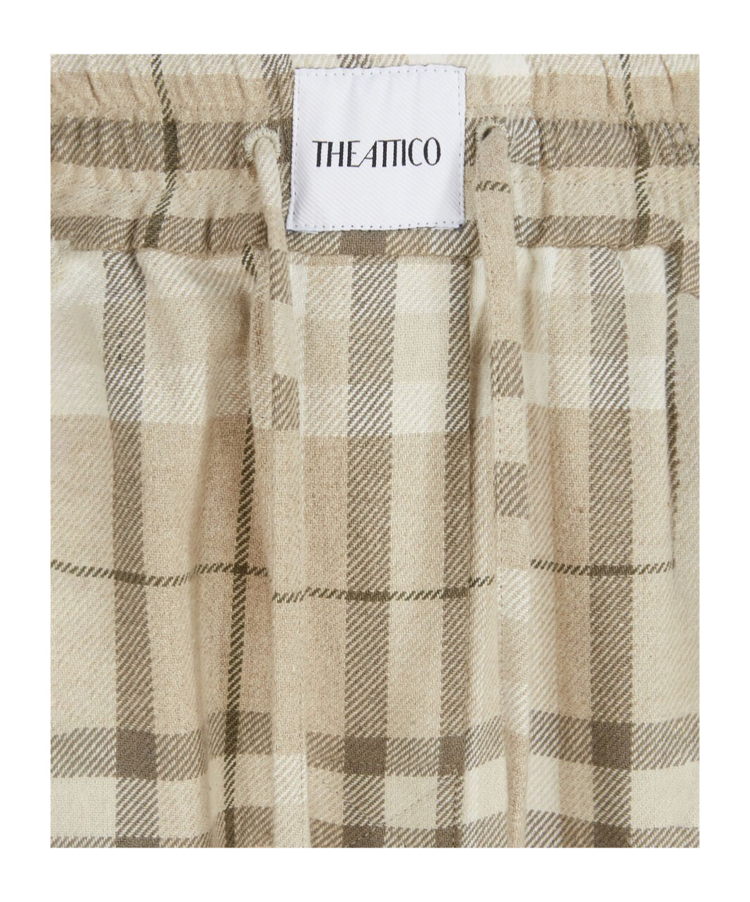 Attico Checked Casual Pants In Nude
