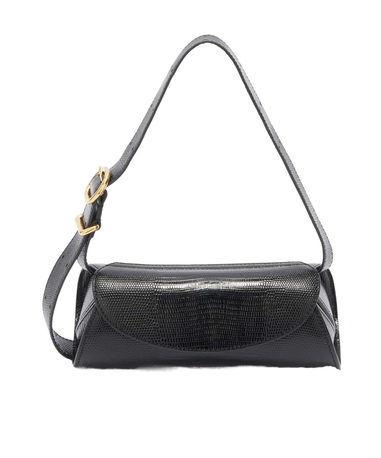 Jil Sander Large Cannolo Foldover Top Shoulder Bag In Black