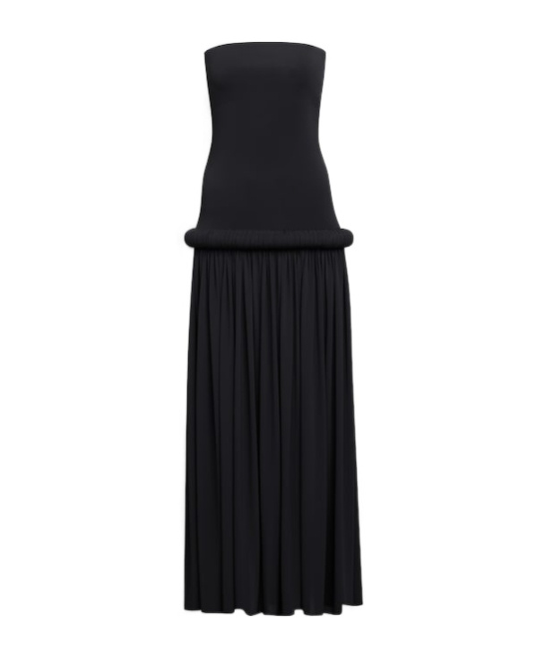 Alaïa Strapless Pipe Maxi Dress In Black