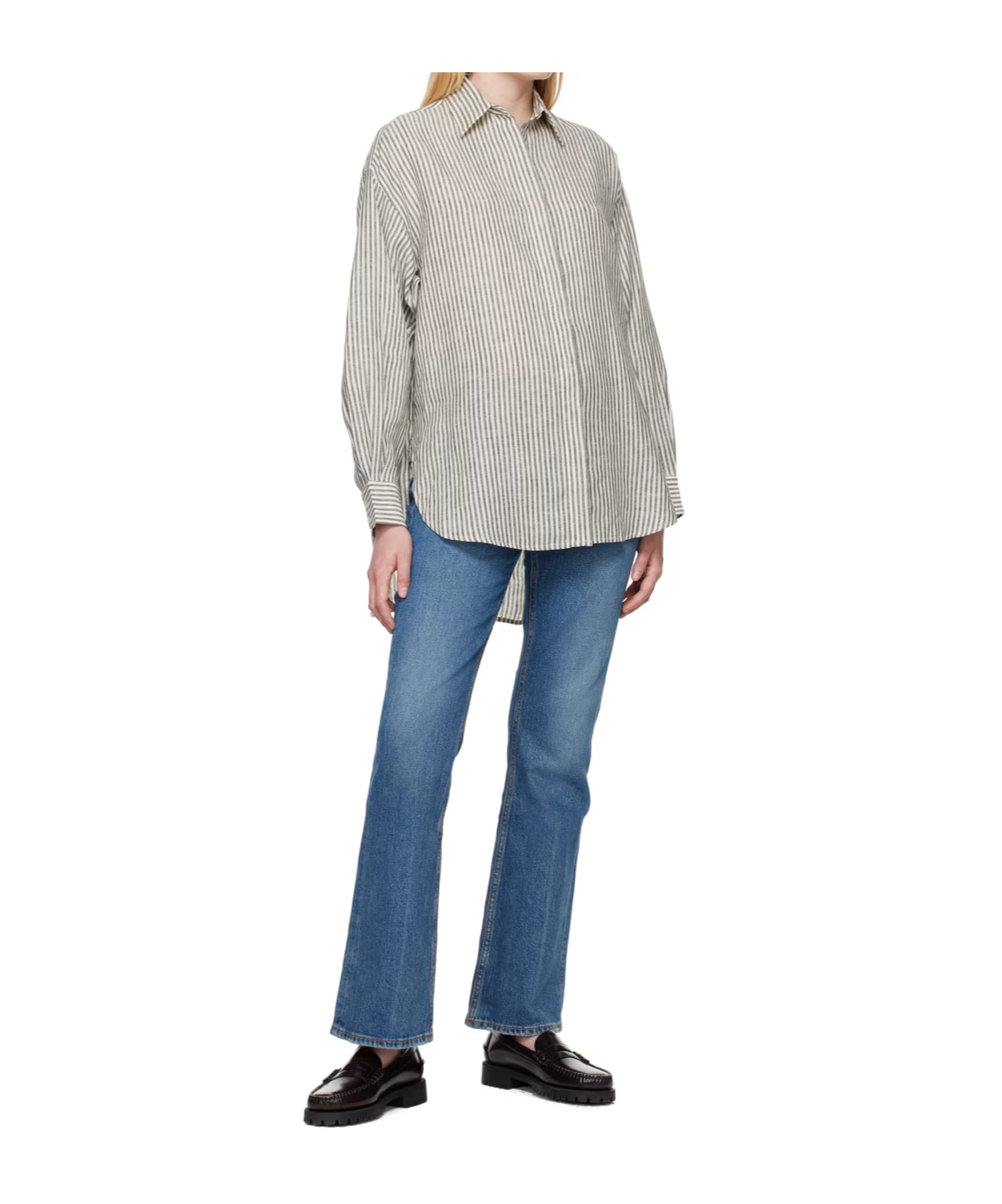 Rag & Bone Striped Long-sleeved Shirt In White