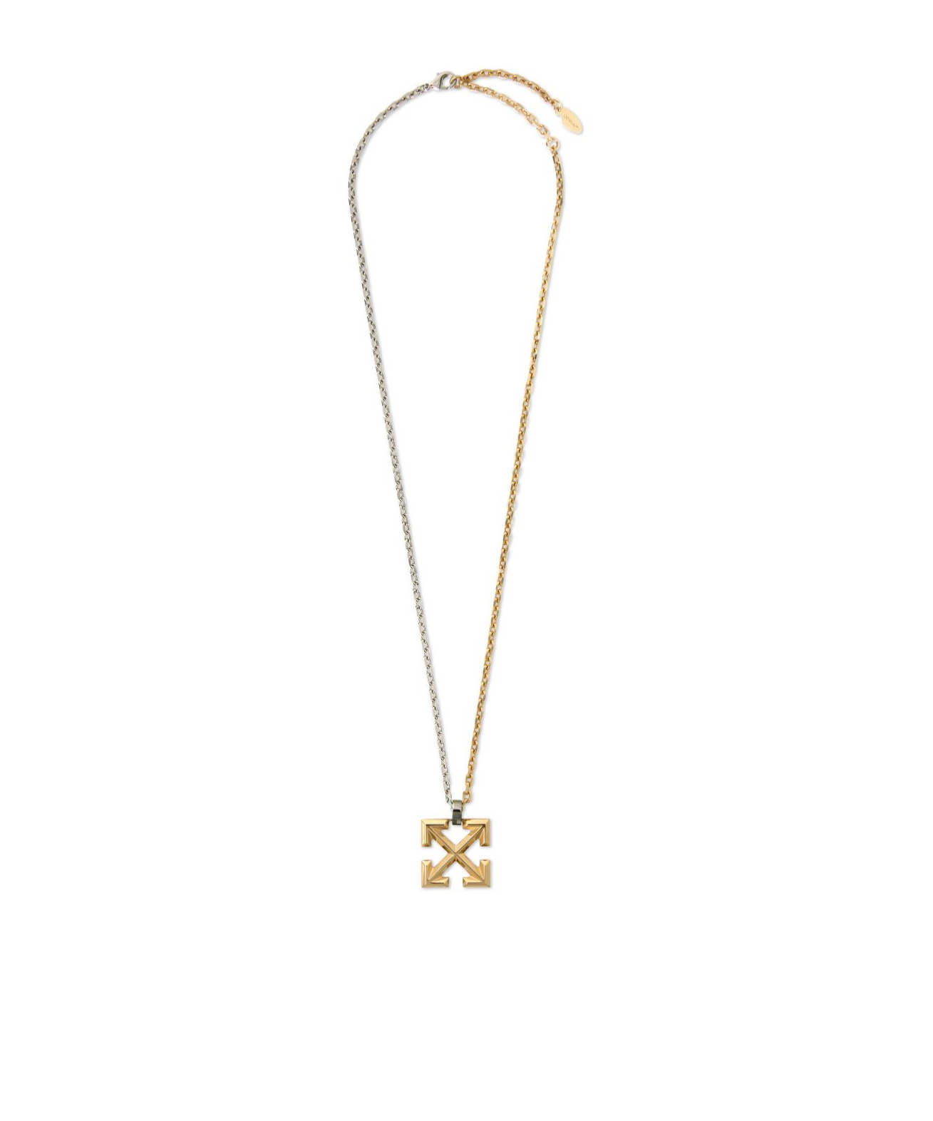 Off-white Arrows Two-tone Necklace In Yellow