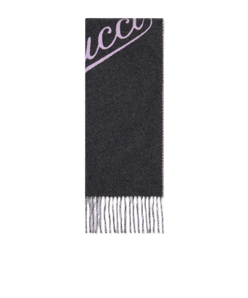 Gucci Logo-intarsia Scarf In Black