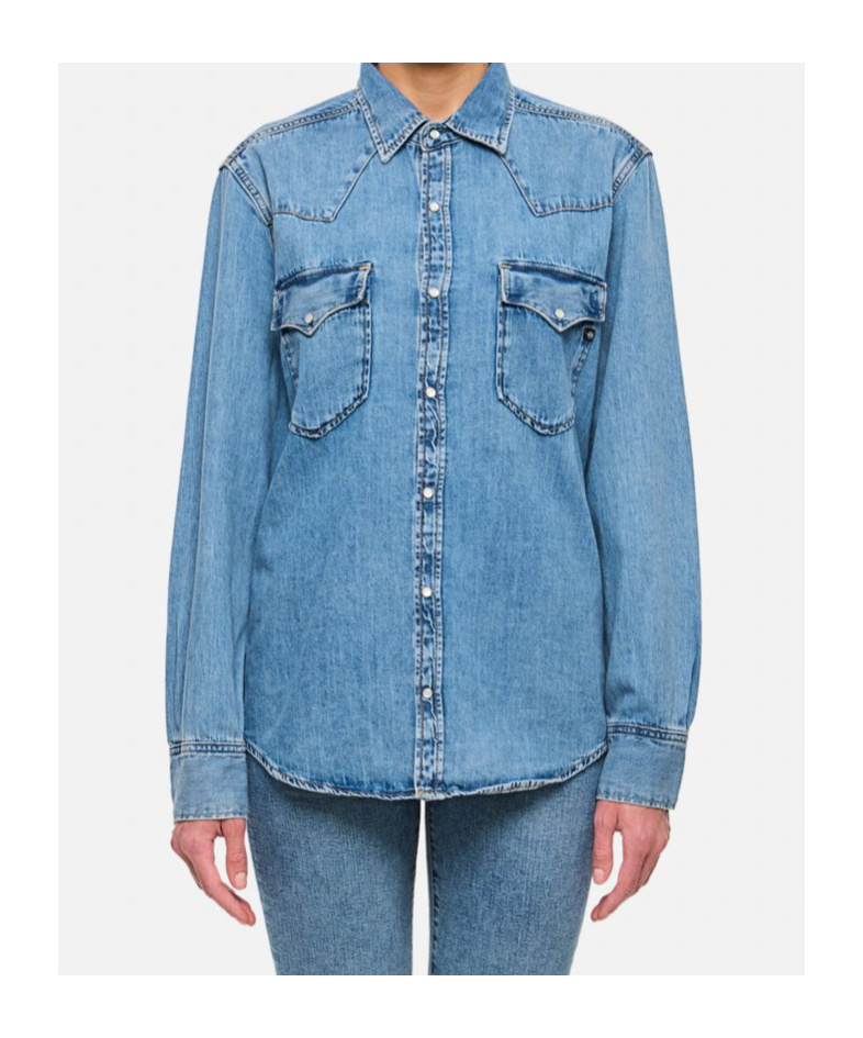 Ag Blue Shirt With Classic Collar In Blue
