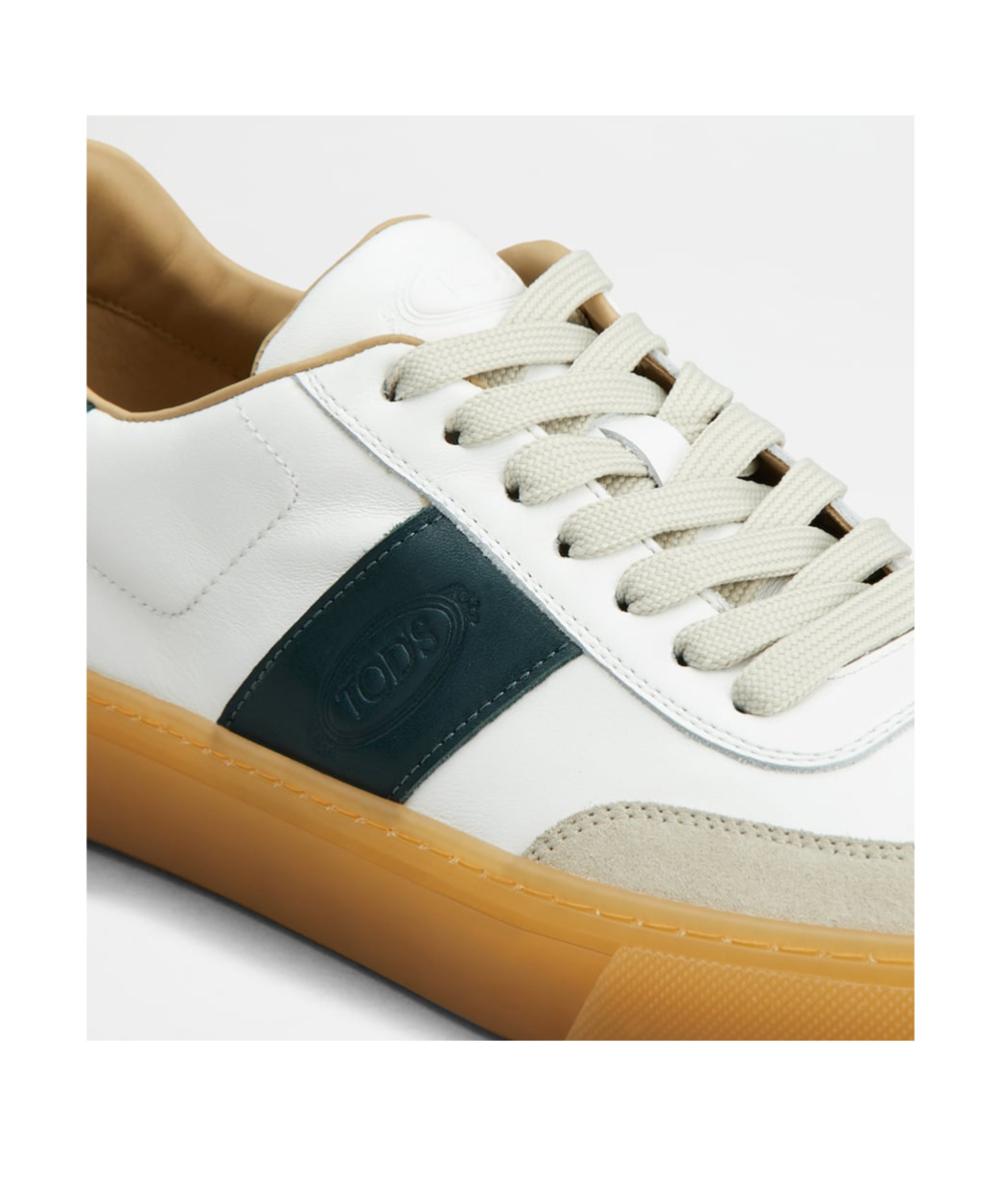 Tod's Round Toe Panel Sneakers In White