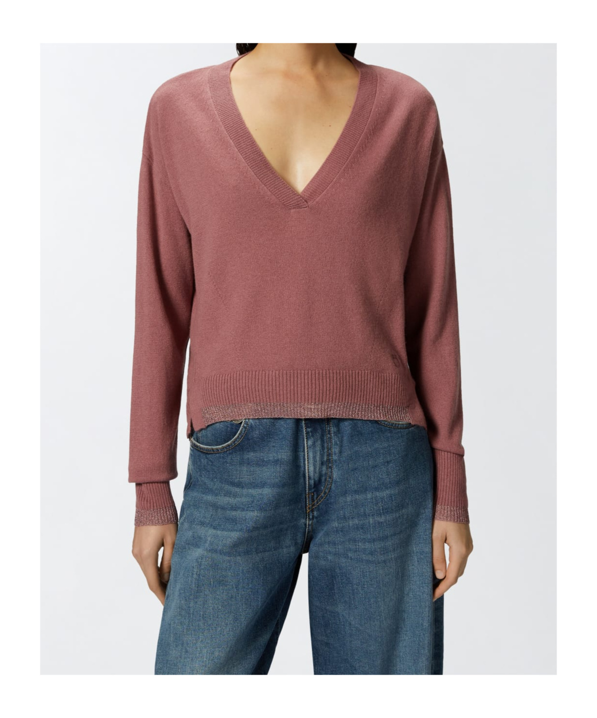Pinko Pull En Cachemire Et Lurex In Pink