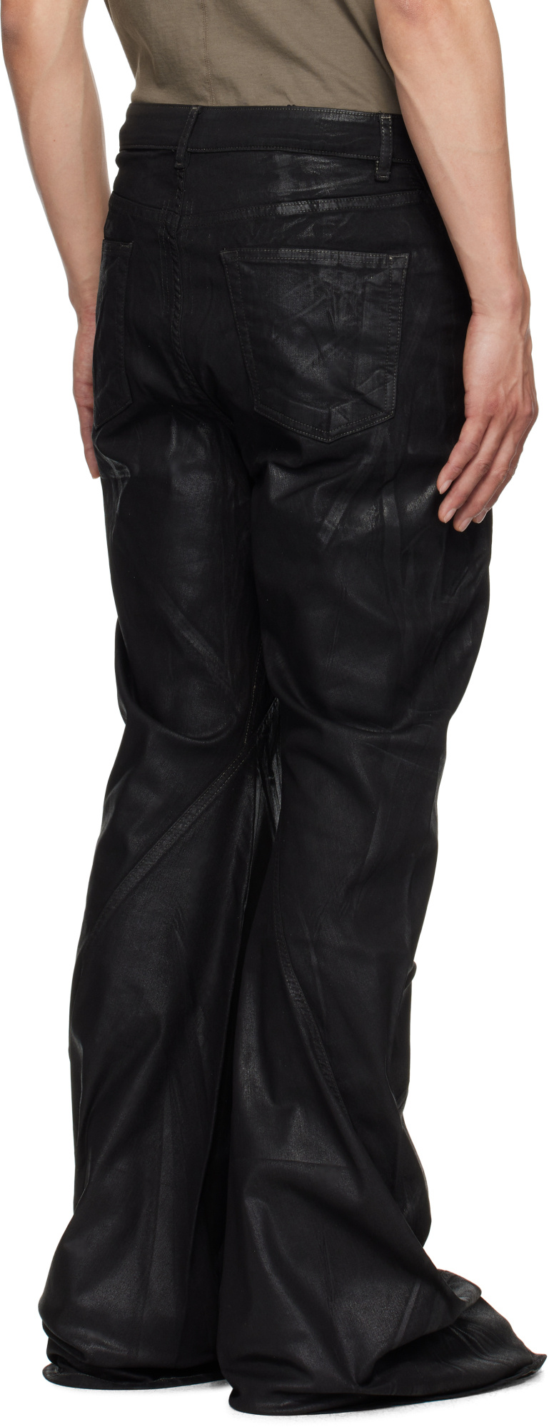 Rick Owens Drkshdw Black Hollywood Bias Bootcut Jeans In Black