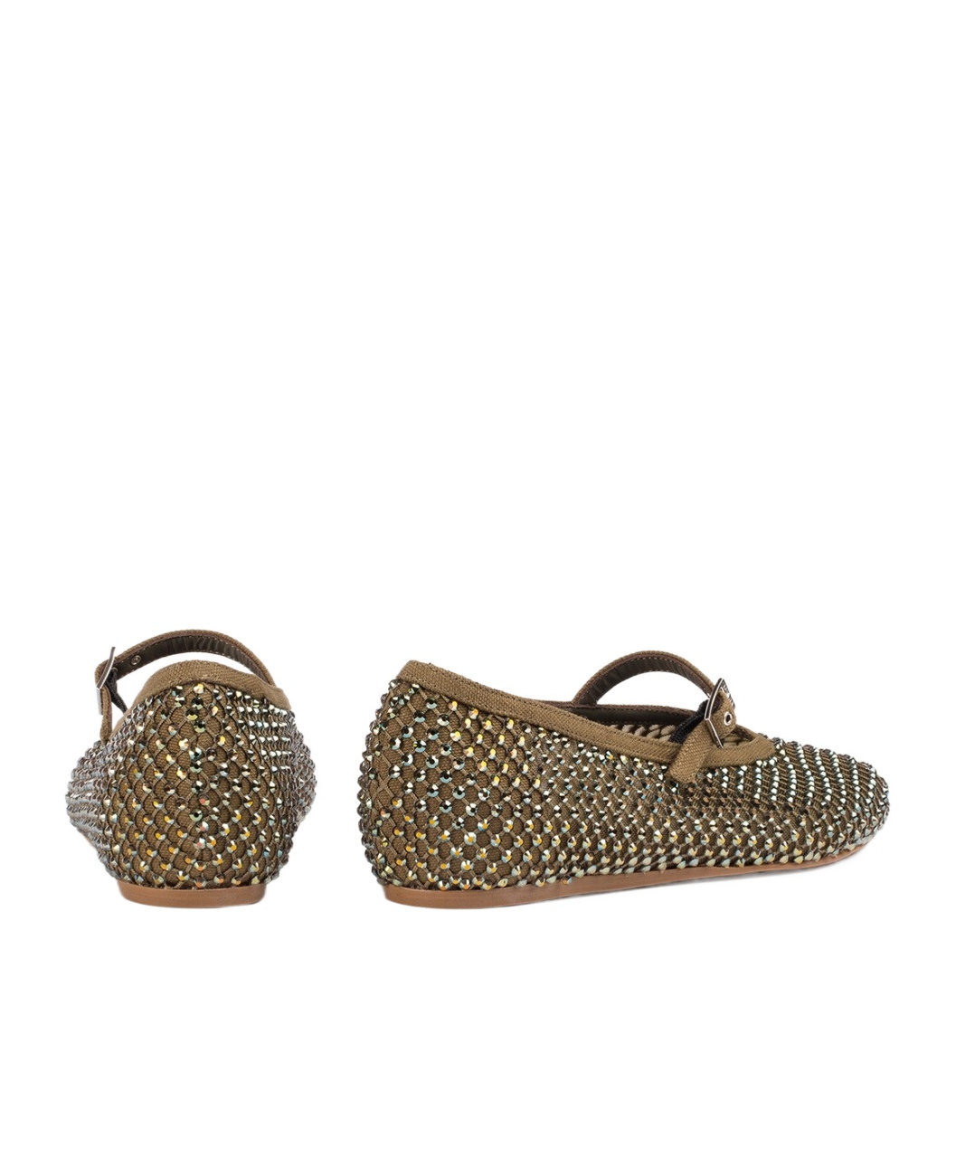 Le Silla Embellished Round Toe Ballerina Flats In Brown