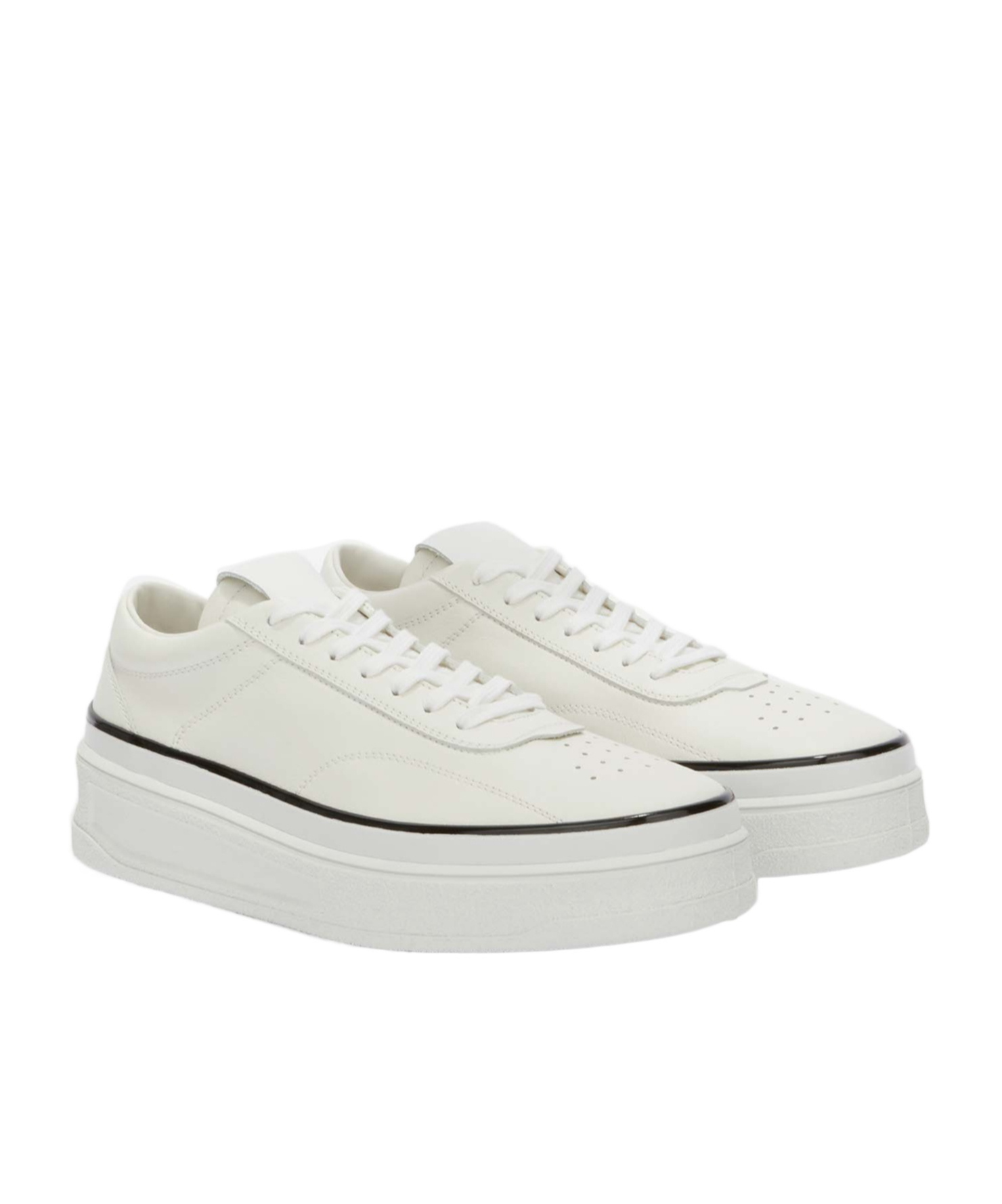 Jil Sander Leather Sneakers For Everyday In White
