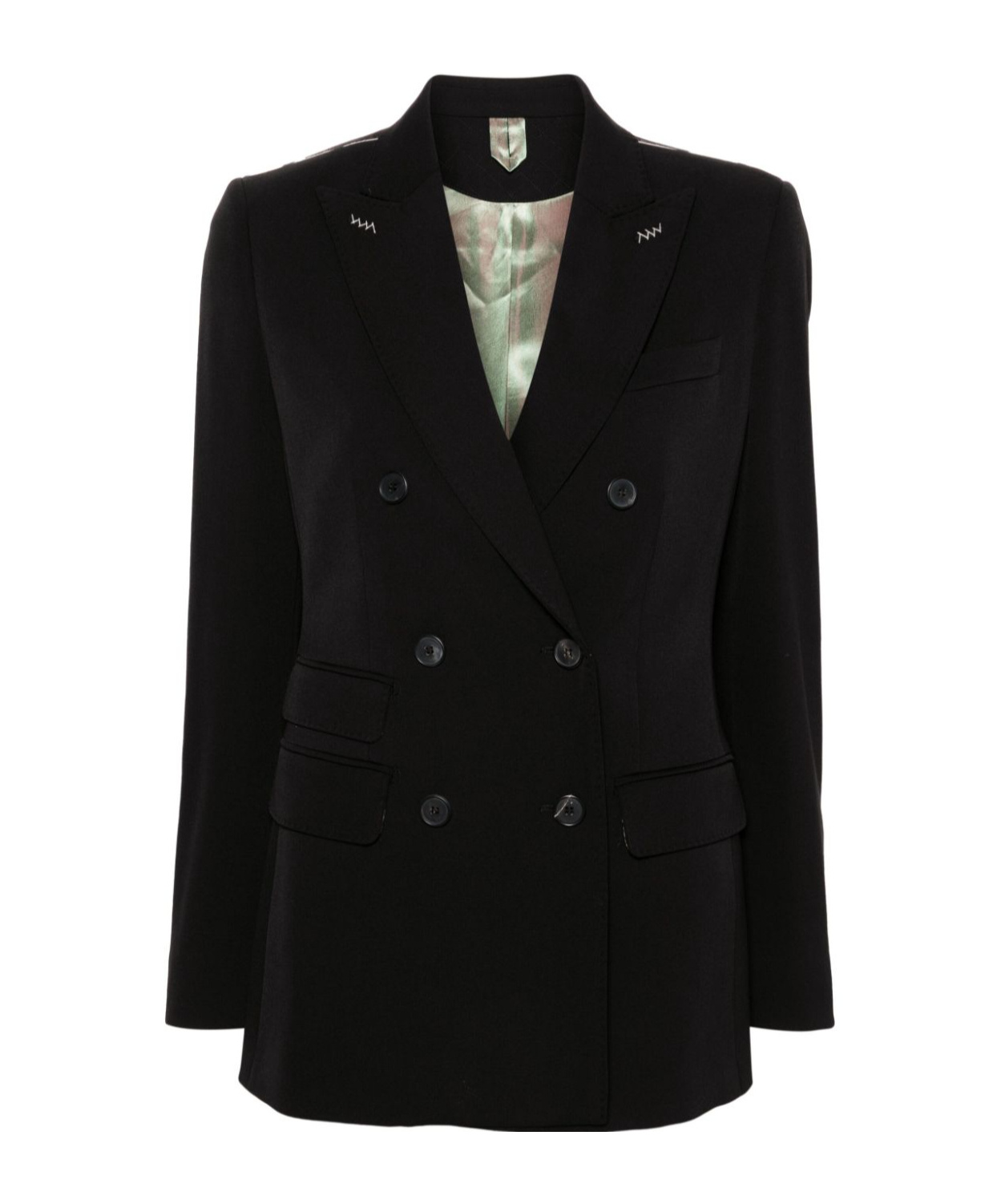 Max Mara Long-sleeved Suit Jacket In Black