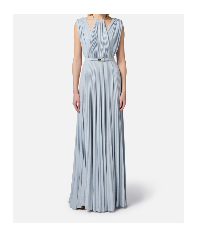 Elisabetta Franchi Lurex-detail Gown In Gray