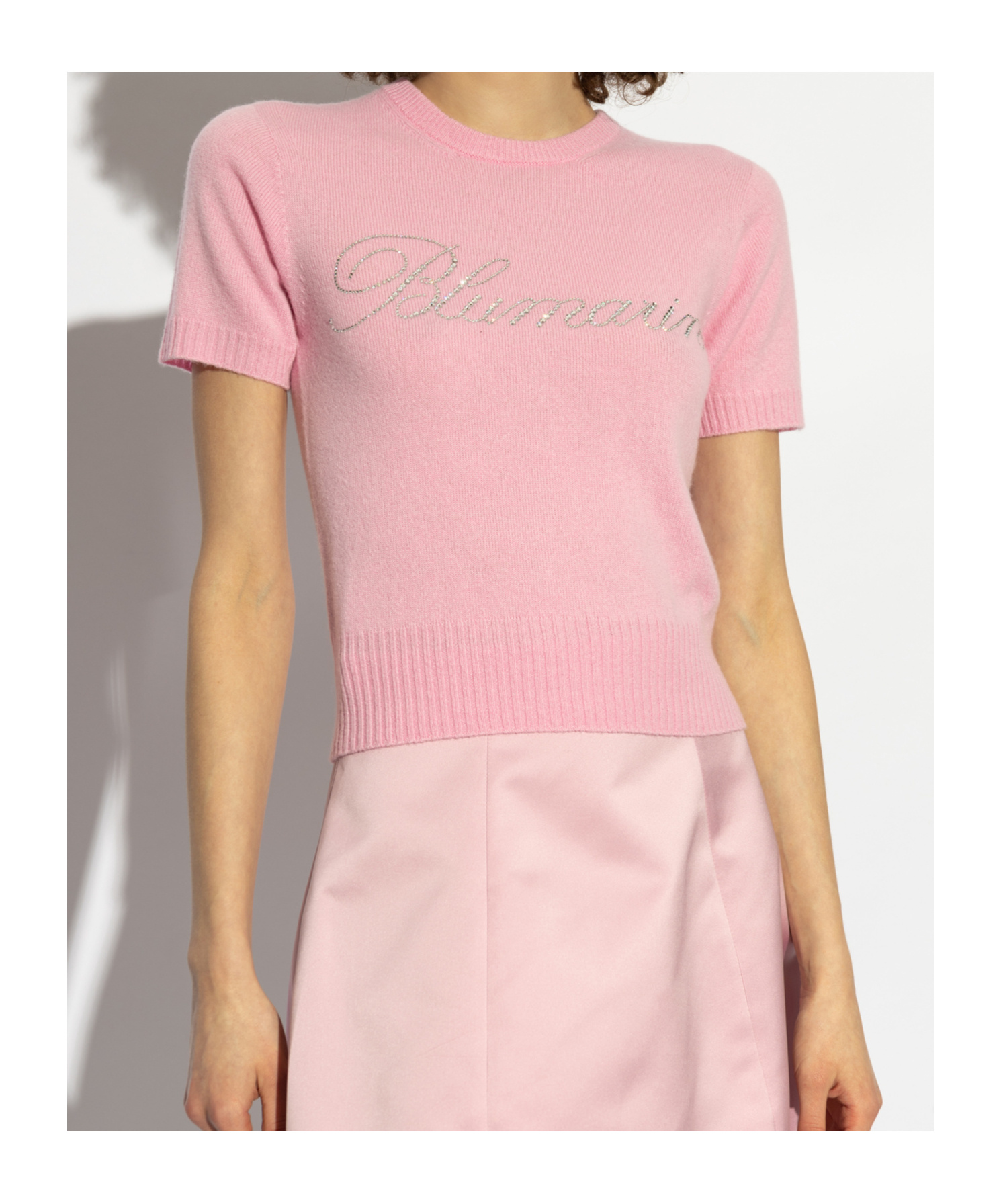 Blumarine Short-sleeved Sweater In Pink